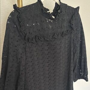 Madewell Black Dress with Bishop Sleeves